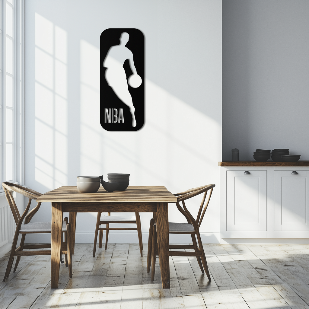 NBA Basketball Player Silhouette Metal Wall Art – Iconic Sports Decor for Game Rooms- KAF676