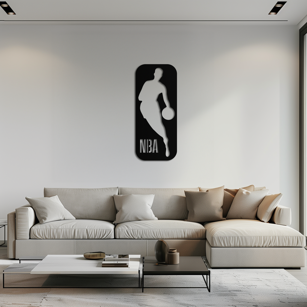 NBA Basketball Player Silhouette Metal Wall Art – Iconic Sports Decor for Game Rooms- KAF676
