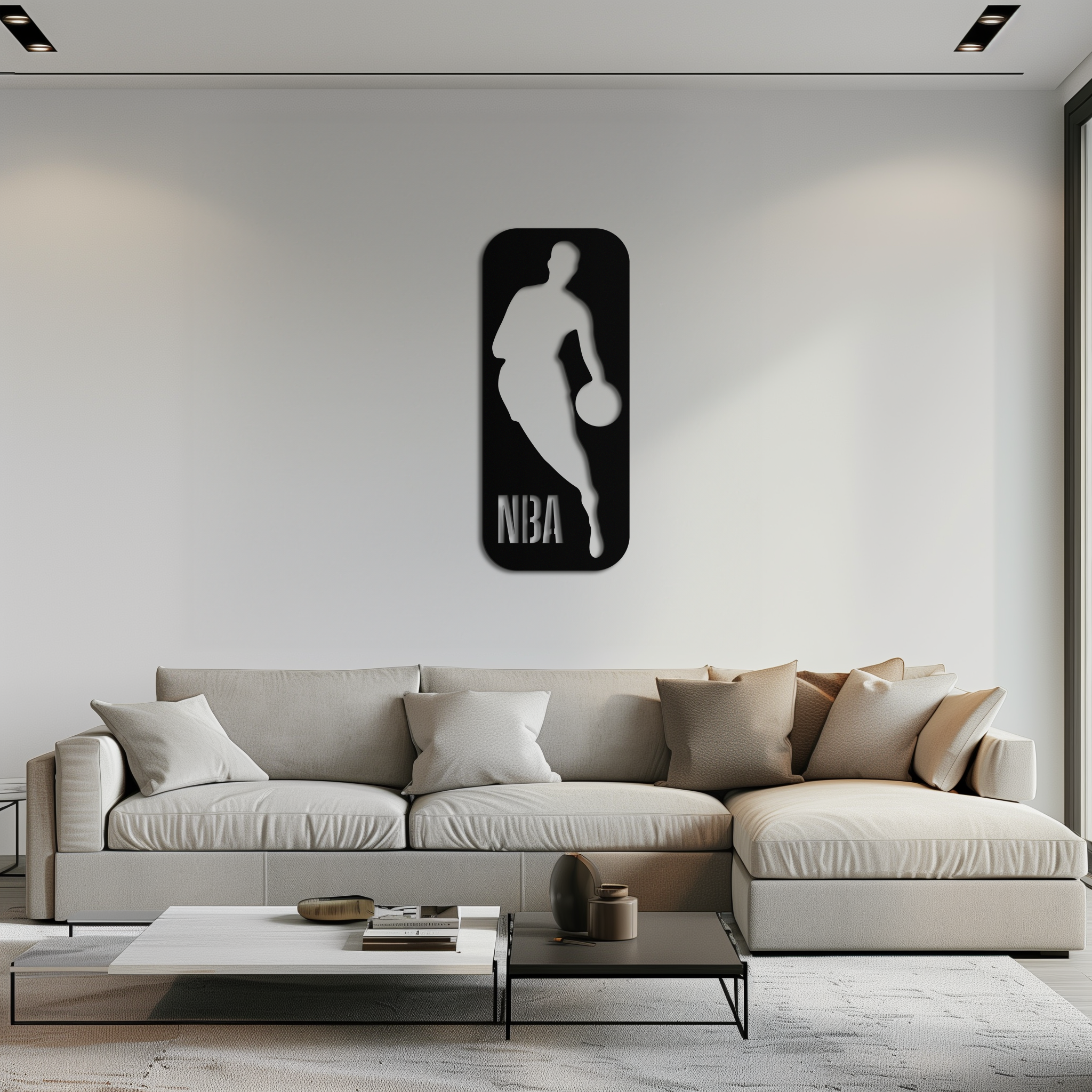NBA Basketball Player Silhouette Metal Wall Art – Iconic Sports Decor for Game Rooms- KAF676