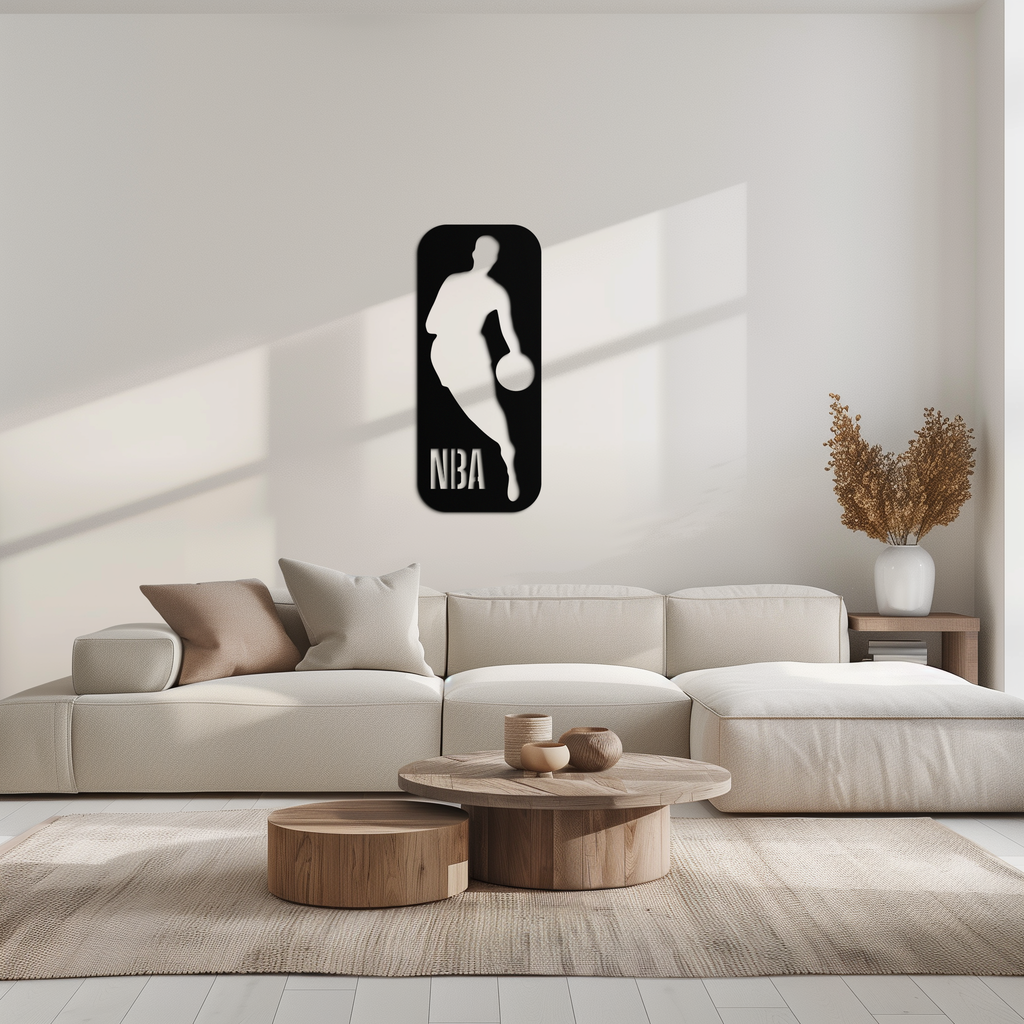 NBA Basketball Player Silhouette Metal Wall Art – Iconic Sports Decor for Game Rooms- KAF676