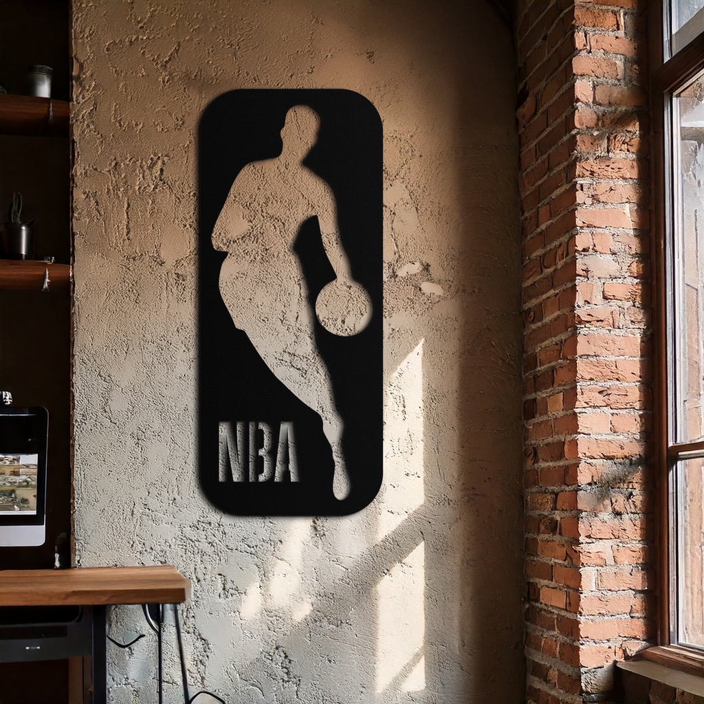NBA Basketball Player Silhouette Metal Wall Art – Iconic Sports Decor for Game Rooms- KAF676