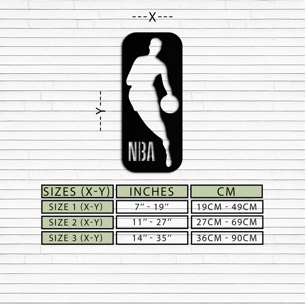 NBA Basketball Player Silhouette Metal Wall Art – Iconic Sports Decor for Game Rooms- KAF676